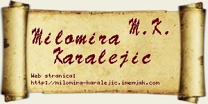 Milomira Karalejić vizit kartica